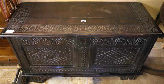 Carved oak coffer